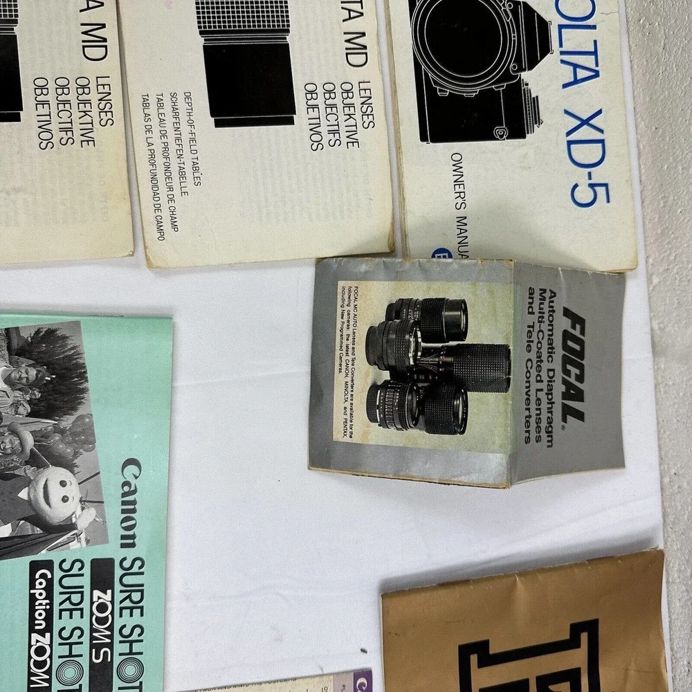 Canon, Nikon, Minolta, Olympus, Focal Vintage Brochures Bundle